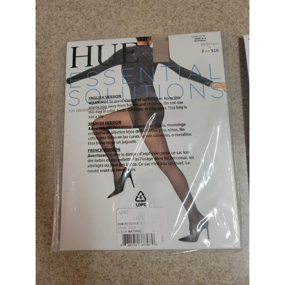 VTG Hue Essential Solutions Control Natural Pantyhose 5992N & 16286 SZ 4 NIP - Picture 4 of 11